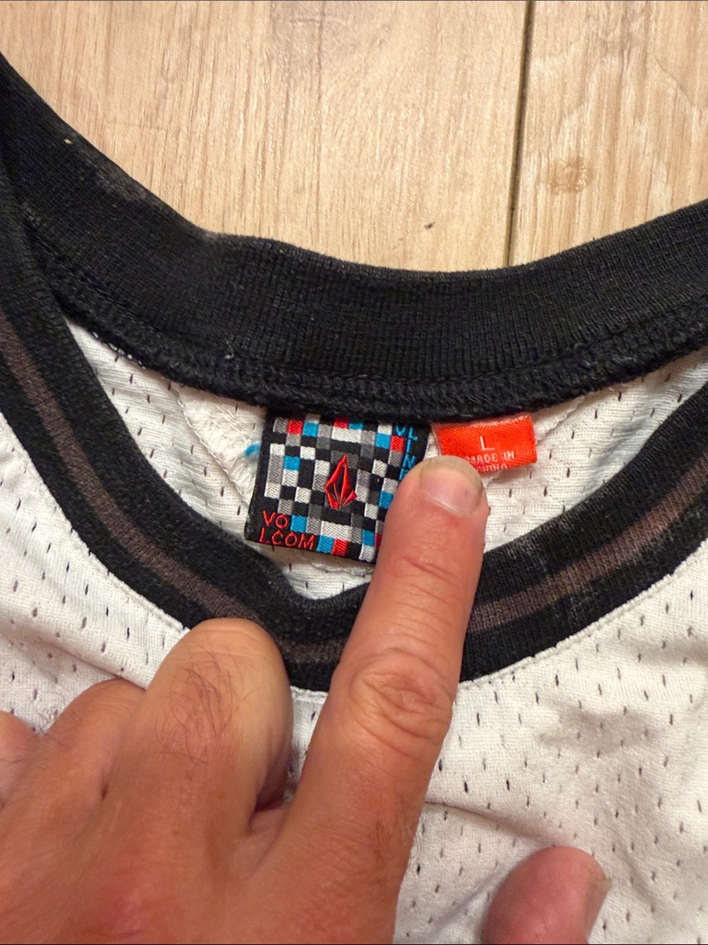 Volcom White and Black Mesh '91 Tank Top - Picture 3 of 4